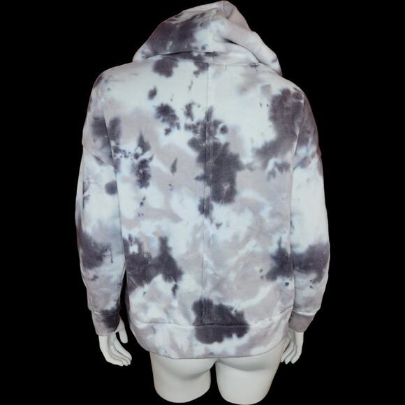 Free People Movement Work It Out Hoodie Sweatshirt XSmall Gray Black Tie Dye NWT - Picture 9 of 10